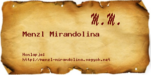 Menzl Mirandolina névjegykártya